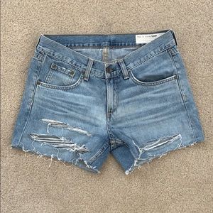 Rag & Bone Boyfriend Distressed Jean Shorts